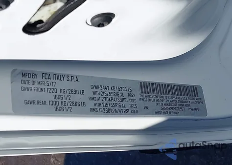 2017 Ram Promaster City Tradesman Slt from USA, damaged, VIN ZFBERFBB6H6G55517